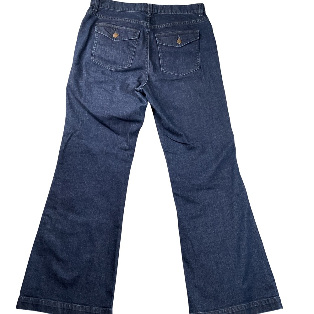 Lauren Ralph Lauren Jeans Womens 10 Blue Excellent Flare High Rise Dark Wash - Picture 2 of 7
